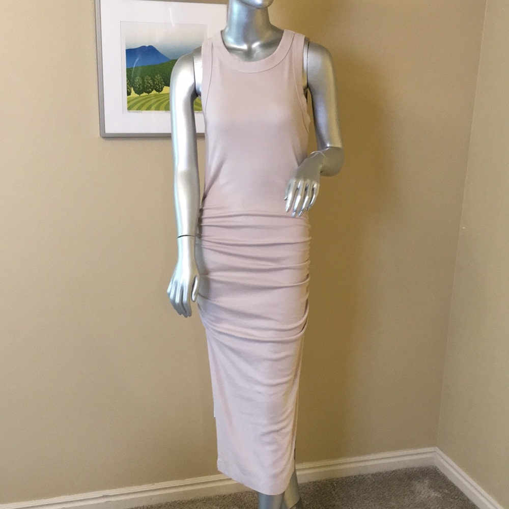 MICHAEL STARS | Wren Ruched Midi Tank Dress Ultra Rib